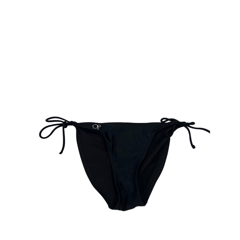 OP Bikini Bottom Size M 7-9 Black Side Tie Low Rise Swim Women